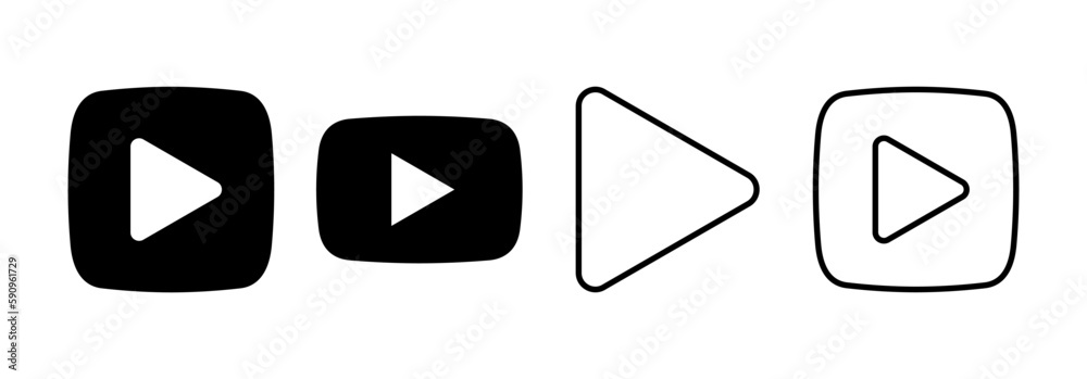 Play Icon vector for web and mobile app. Play button sign and symbol