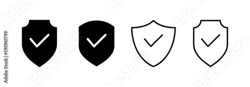 Shield check mark icon vector for web and mobile app. Protection approve sign. Insurance icon