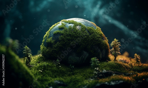 AI art illustration of the earth 地球のイラスト