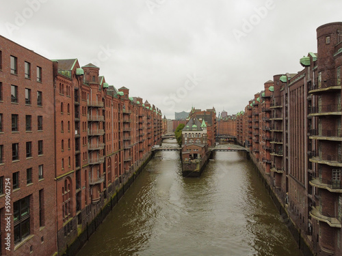 The Warehouse district Speicherstadt during spring in Hamburg, Germany.  © rusevdmitrii