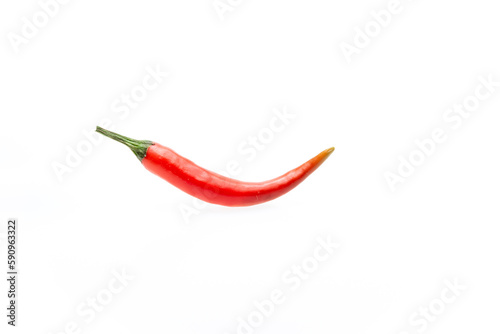 Green chili pepper isolated on white