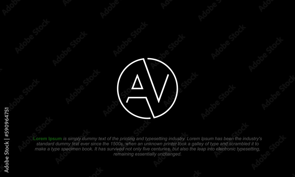 AV logo. simple, minimalist monogram AV