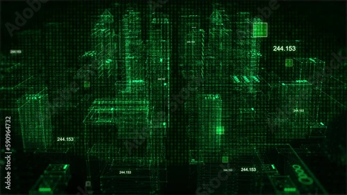 digital city code background