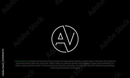 AV logo. simple, minimalist monogram AV