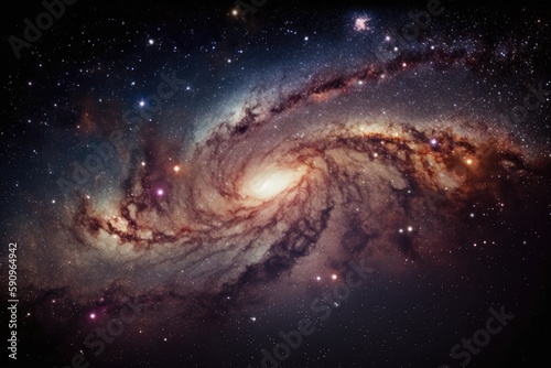 spiral galaxy with stars in the background. Generative AI