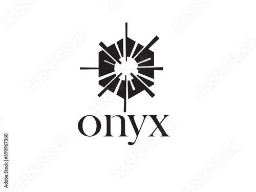 onyx gem logo in flat style on isolated background