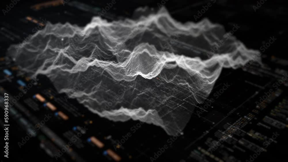 Futuristic Holographic Terrain environment, geomorphology, topography loop motion graphic user interface head up display screen