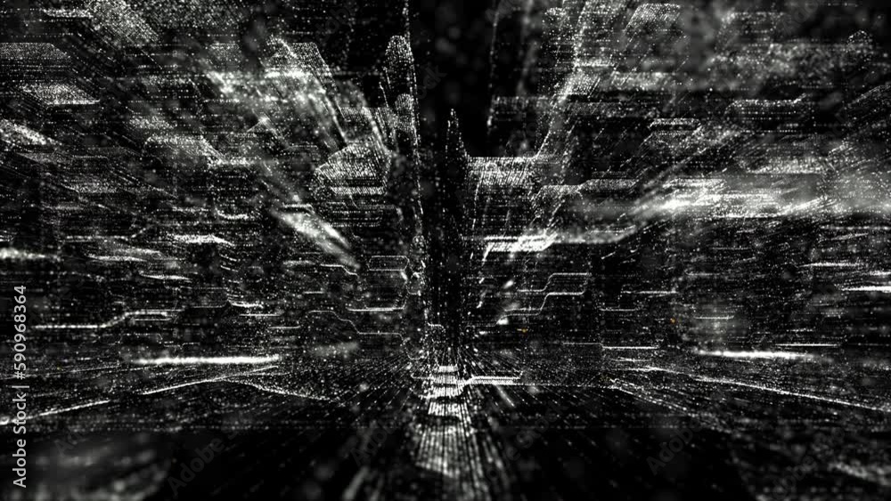 Futuristic head up display of holographic city digitally generated image virtual reality in cyber space background environment