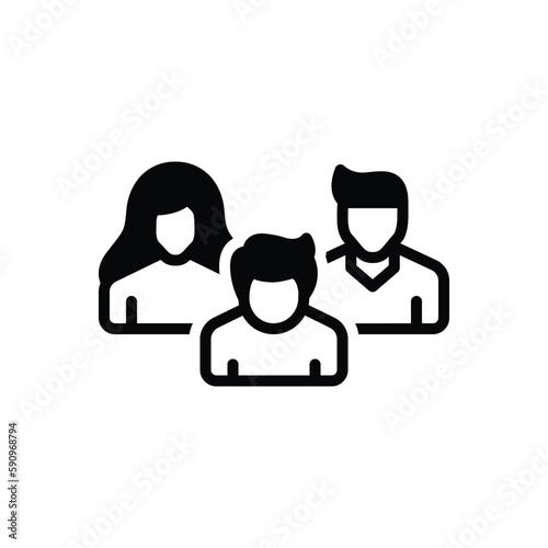Black solid icon for relatives 
