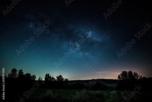 Night Sky Minimalistic Background Illustration. Generative AI © vector image