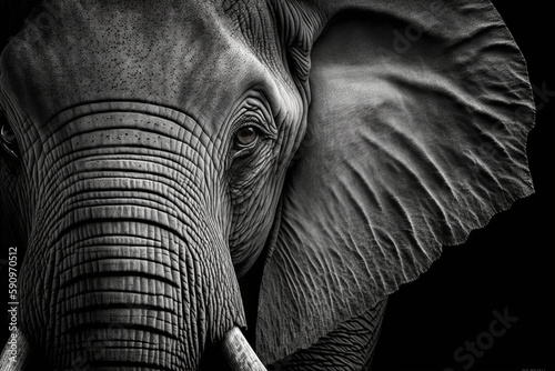 elephant head close up