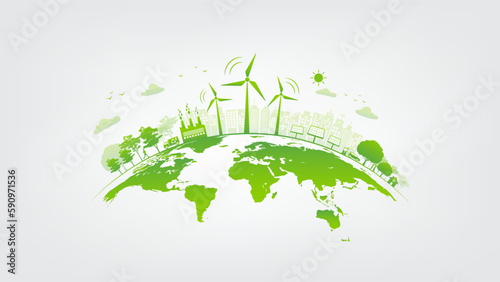 Earth day, World environment day and sustainable development concept, vector illustration