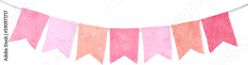 Watercolor flag garland party photo