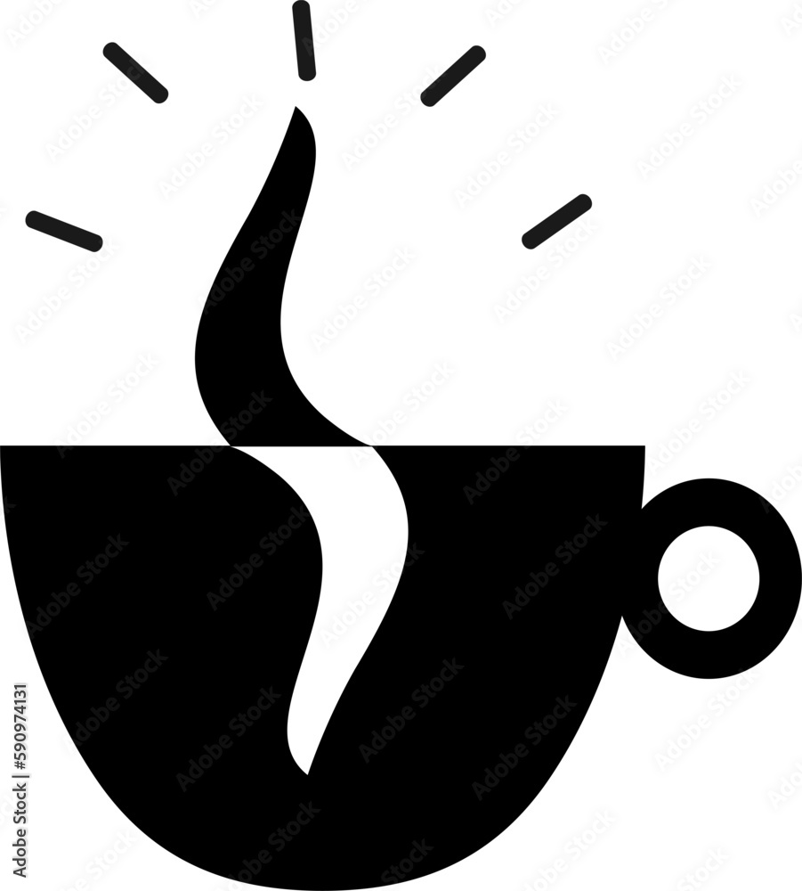 Obraz premium Coffee cup icon. Coffee label vector design. Minimalist and simple concept. Used for coffee shop logo or cafe logo. Replaceable vector design.