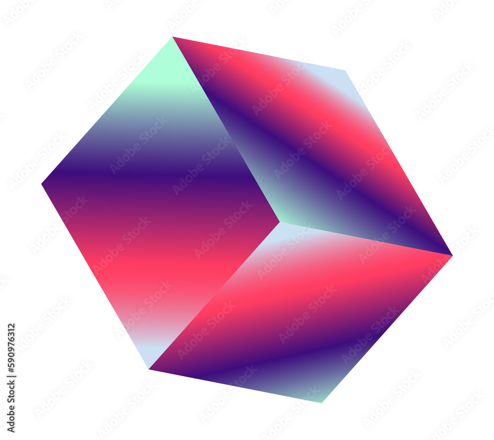 Gradient 3d geometric shape vector