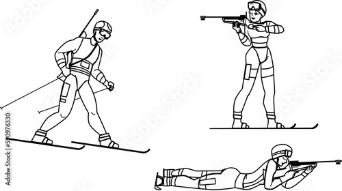 biathlon sport vector