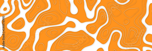 Orange contour papercut background