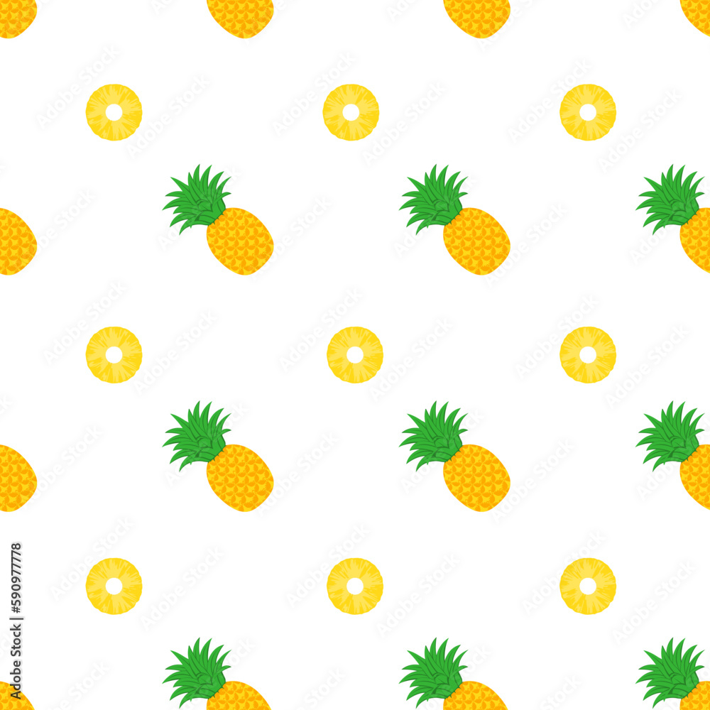 Pineapple Background BG Pattern Seamless Tropical Fruit Summer Wallpaper