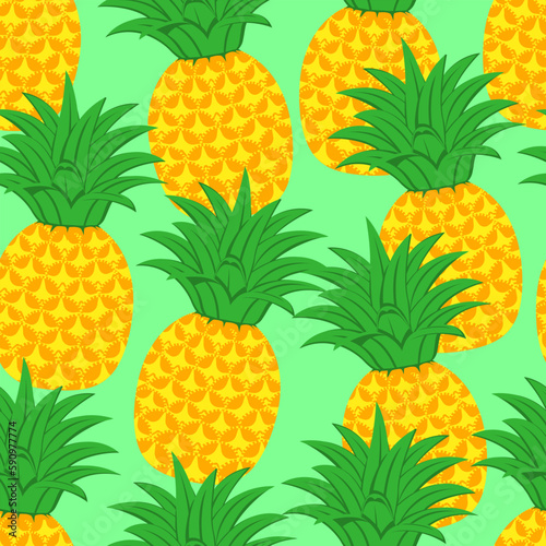 Pineapple Background BG Pattern Seamless Tropical Fruit Summer Wallpaper