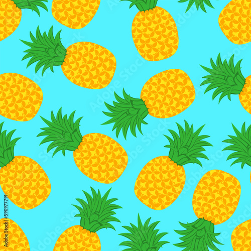 Pineapple Background BG Pattern Seamless Tropical Fruit Summer Wallpaper