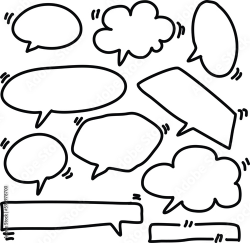 set of comic speech bubbles