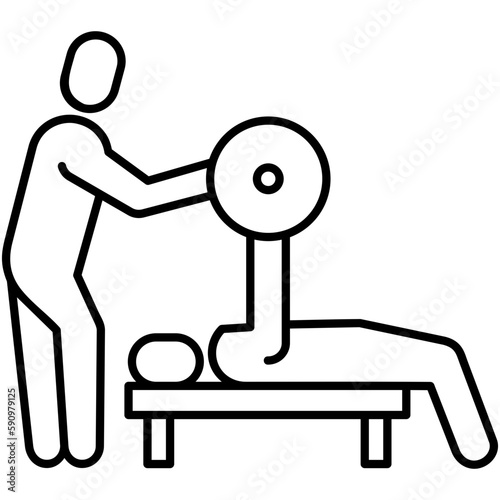Trainer Icon, Line Icon Style, Gym Coach Training Symbol Vector Stock.