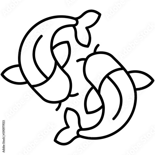 zen icon, line icon style, mind meditation yoga symbol vector stock.