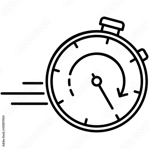chronometer icon, line icon style, time clock date symbol vector stock.