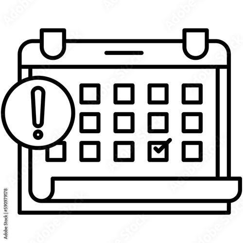 Appointment Icon, Line Icon Style, Calendar Date Symbol Vector Stock.