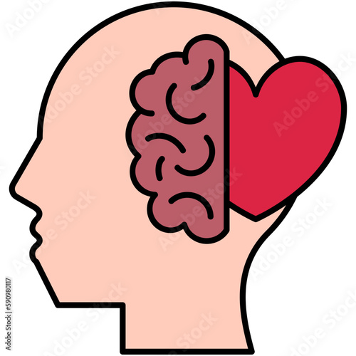 Empathy Icon, Line Filled Icon Style, Psychology Support Symbol Vector Stock.
