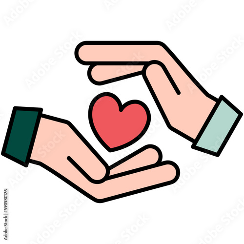 Solidarity Icon, Line Filled Icon Style, Community Support Symbol Vector Stock.
