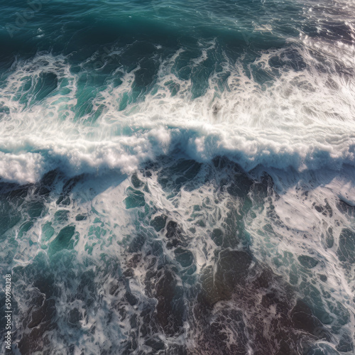 Surf's Up: A Breathtaking Bird's Eye View of Rolling Ocean Waves
