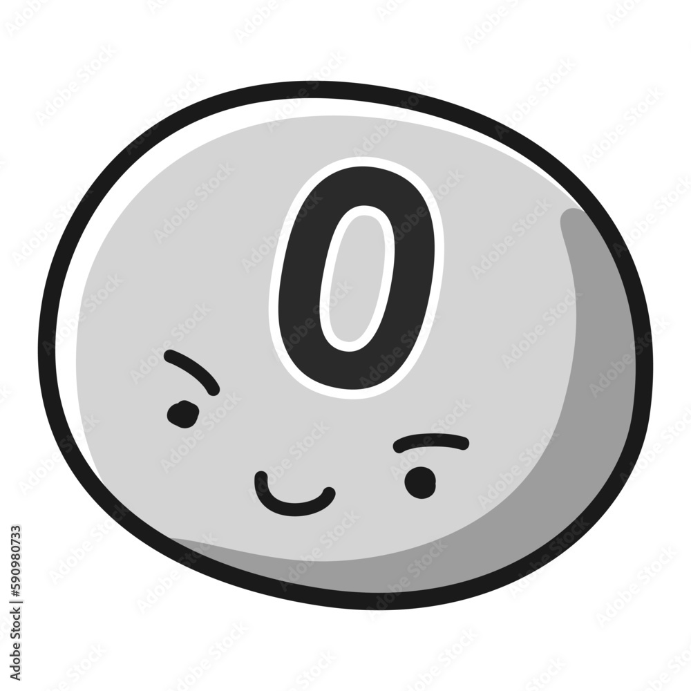「0」のキャラクターのイラスト 「0」のキャラクターのイラスト