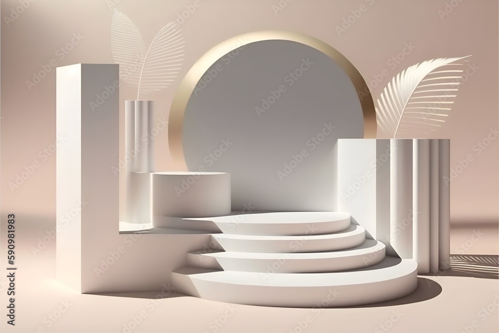 Podium isolated on white background. .3D rendering of Generative Ai in studio room. Podium isolated on white background. .3D rendering of Generative Ai in studio room.