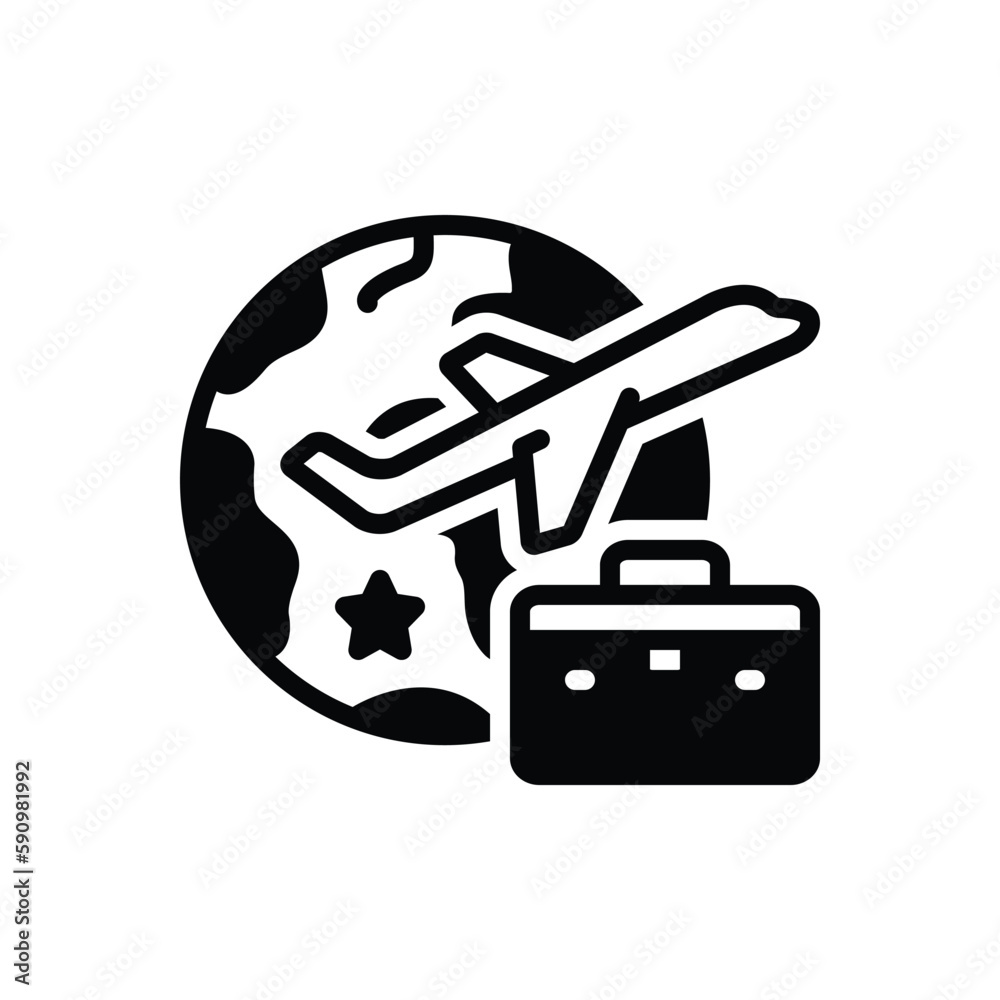 Black solid icon for tour 