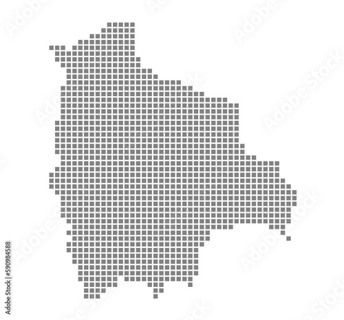 Pixel map of Bolivia. dotted map of Bolivia isolated on white background. Abstract computer graphic of map.