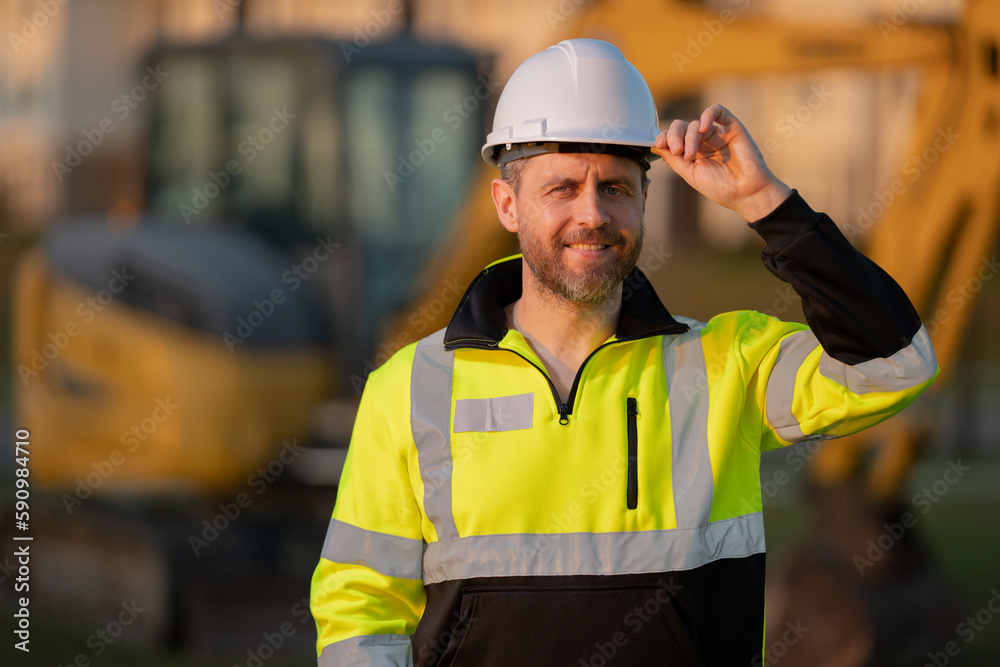 Worker at construction site. Builder constructor in hardhat. Construction man with helmet. Worker at construction with helmet. Industry worker at construction building. Builder at site building with Worker at construction site. Builder constructor in hardhat. Construction man with helmet. Worker at construction with helmet. Industry worker at construction building. Builder at site building with