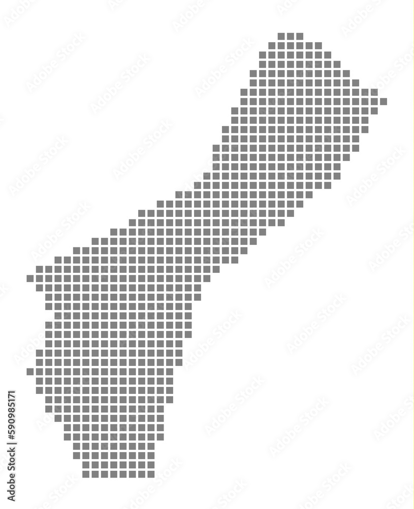 Pixel map of Guam. dotted map of Guam isolated on white background. Abstract computer graphic of map.