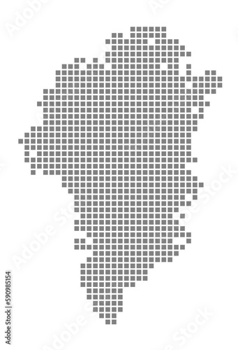 Pixel map of Greenland. dotted map of Greenland isolated on white background. Abstract computer graphic of map.