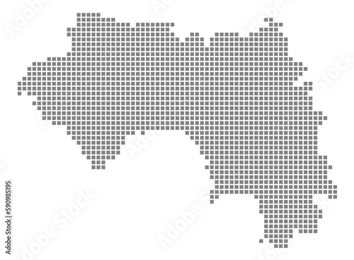 Pixel map of Guinea. dotted map of Guinea isolated on white background. Abstract computer graphic of map.