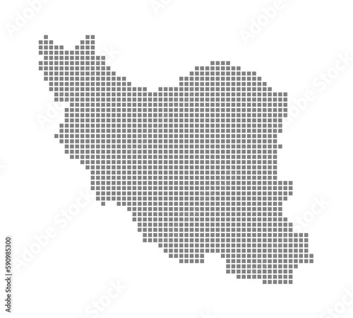 Pixel map of Iran. dotted map of Iran isolated on white background. Abstract computer graphic of map.
