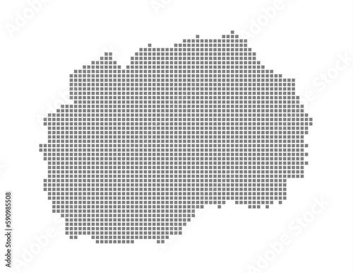 Pixel map of Macedonia. dotted map of Macedonia isolated on white background. Abstract computer graphic of map.