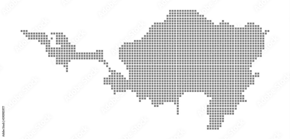 Pixel map of Saint Maarten. dotted map of Saint Maarten isolated on white background. Abstract computer graphic of map.