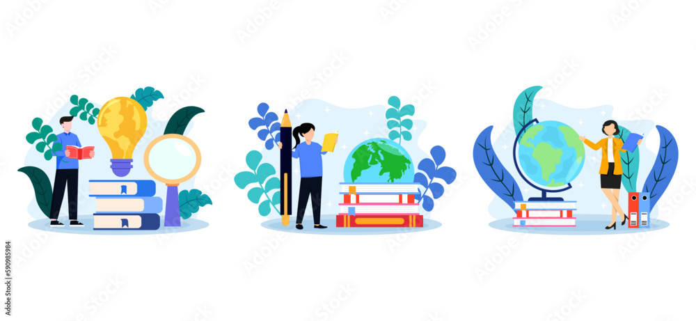 World Book Day Bundle Flat Illustration