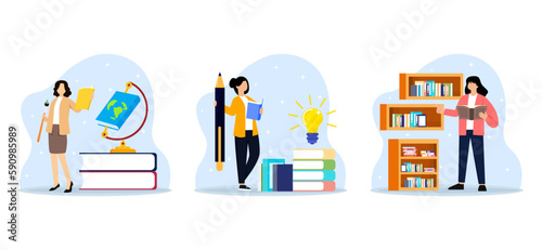 World Book Day Bundle Flat Illustration