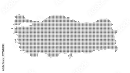 Pixel map of Turkey. dotted map of Turkey isolated on white background. Abstract computer graphic of map.