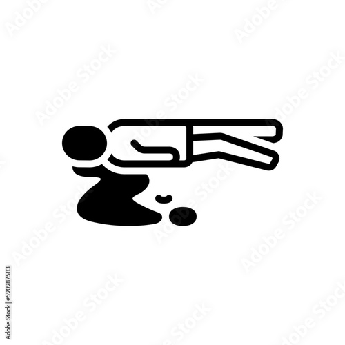 Black solid icon for killed 