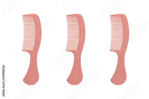 Pink Hair Comb isolated on transparent background