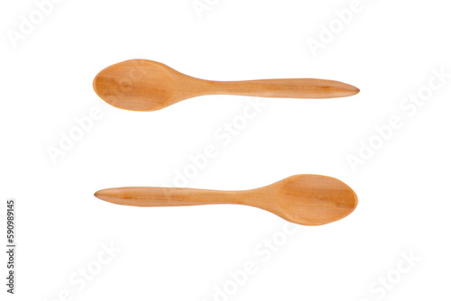 wooden spoon on transparent background. 