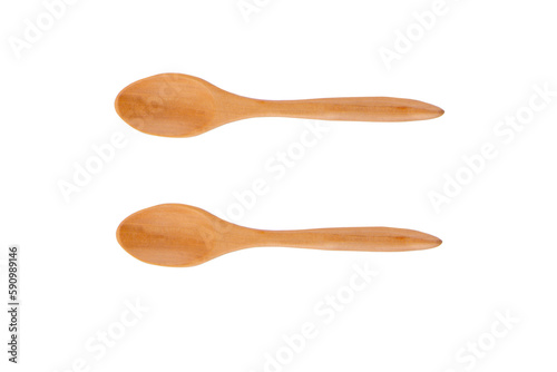 wooden spoon on transparent background.
